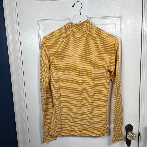 Smartwool Classic Thermal Zip Neck Base Layer Top In Honey Gold Dot W2215 Sz M - Picture 10 of 10